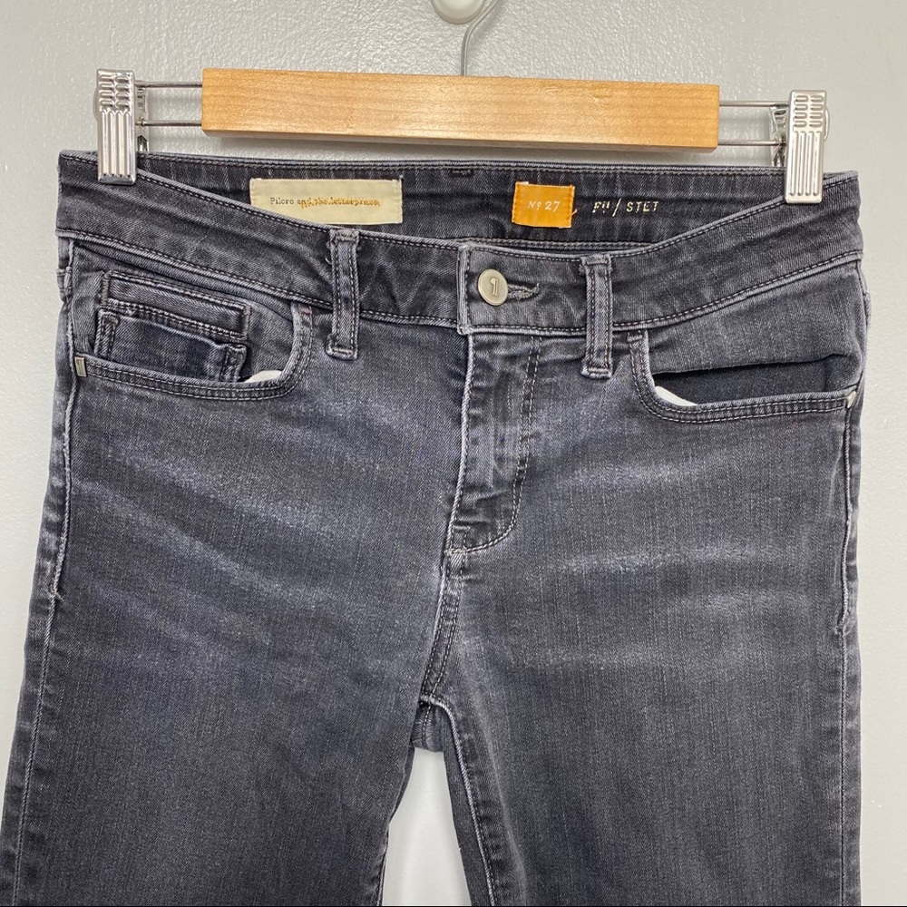 ANTHROPOLOGIE Pilcro and The Letterpress Washed Black Distressed Skinny Jeans - Picture 3 of 7